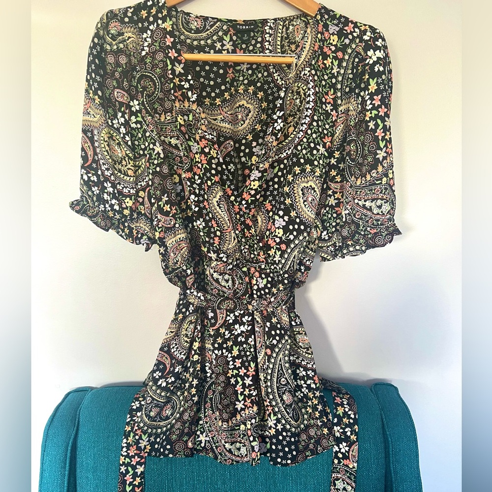 Torrid Floral Paisley Wrap Top